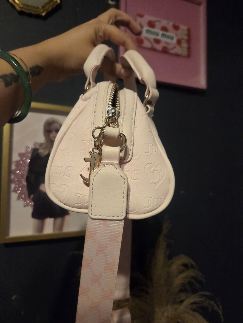 Juicy Couture Soft Pink Embossed Dome Satchel - Picture 2 of 4
